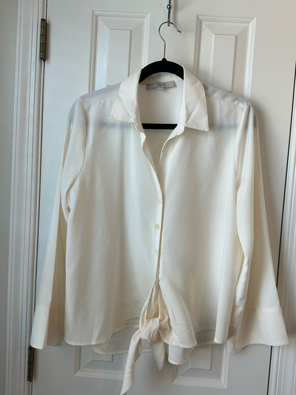 LOFT Ivory Button Down Blouse Size M